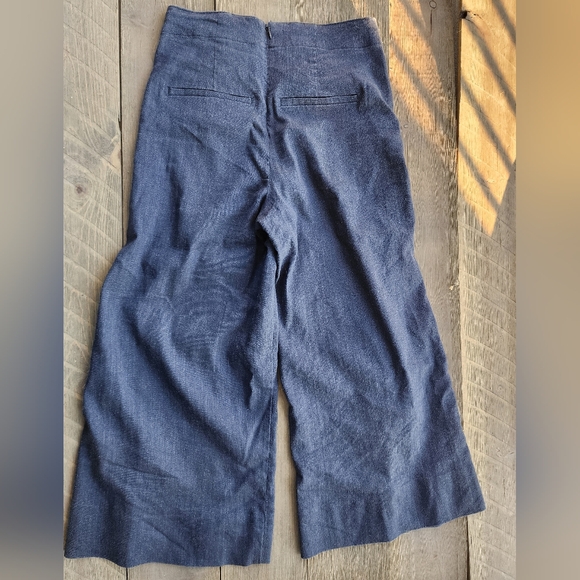 Vince Vintage Style Wide-Leg 63% Linen Blue Jean Pants - Picture 4 of 7